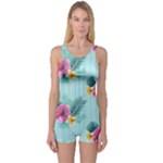 Floral tropical One Piece Boyleg Swimsuit