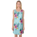 Floral tropical Sleeveless Satin Nightdress