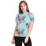 Floral tropical Women s Short Sleeve Rash Guard