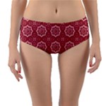 Elegant floral pattern Reversible Mid-Waist Bikini Bottoms