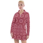 Elegant floral pattern Women s Long Sleeve Casual Dress