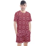 Elegant floral pattern Men s Mesh Tee and Shorts Set