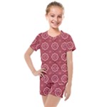 Elegant floral pattern Kids  Mesh Tee and Shorts Set