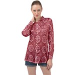 Elegant floral pattern Long Sleeve Satin Shirt