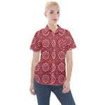 Elegant floral pattern Women s Short Sleeve Pocket Shirt