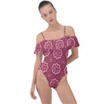 Elegant floral pattern Frill Detail One Piece Swimsuit