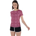 Elegant floral pattern Back Circle Cutout Sports Tee