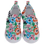Spring Flowers Pattern Bag Kids  Velcro No Lace Shoes