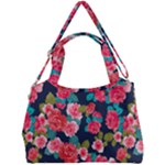 Red roses floral pattern Double Compartment Shoulder Bag