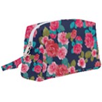 Red roses floral pattern Wristlet Pouch Bag (Large)