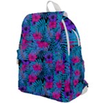 Blue leaves and flowers pattern Top Flap Backpack