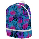 Blue leaves and flowers pattern Zip Bottom Backpack