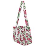 Red flowers floral seamless pattern Rope Handles Shoulder Strap Bag