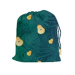 Pears and palm leaves pattern Drawstring Pouch (XL)