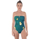 Pears and palm leaves pattern Tie Back One Piece Swimsuit