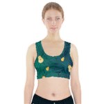 Pears and palm leaves pattern Sports Bra With Pocket