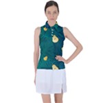 Pears and palm leaves pattern Women s Sleeveless Polo Tee
