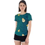 Pears and palm leaves pattern Back Cut Out Sport Tee