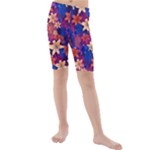 Lilies and palm leaves pattern Kids  Mid Length Swim Shorts