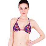 Lilies and palm leaves pattern Bikini Top