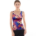 Lilies and palm leaves pattern Tank Top