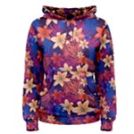 Lilies and palm leaves pattern Women s Pullover Hoodie