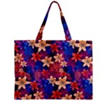 Lilies and palm leaves pattern Zipper Mini Tote Bag