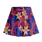 Lilies and palm leaves pattern Mini Flare Skirt