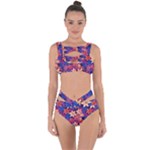 Lilies and palm leaves pattern Bandaged Up Bikini Set 