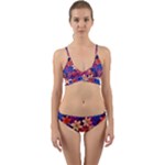 Lilies and palm leaves pattern Wrap Around Bikini Set