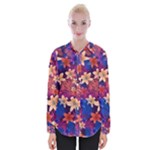 Lilies and palm leaves pattern Womens Long Sleeve Shirt