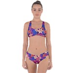 Lilies and palm leaves pattern Criss Cross Bikini Set