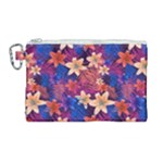 Lilies and palm leaves pattern Canvas Cosmetic Bag (Large)