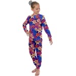 Lilies and palm leaves pattern Kids  Long Sleeve Set 