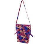 Lilies and palm leaves pattern Folding Shoulder Bag