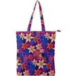 Lilies and palm leaves pattern Double Zip Up Tote Bag