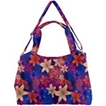 Lilies and palm leaves pattern Double Compartment Shoulder Bag