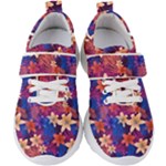 Lilies and palm leaves pattern Kids  Velcro Strap Shoes