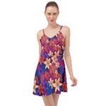 Lilies and palm leaves pattern Summer Time Chiffon Dress