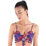Lilies and palm leaves pattern Woven Tie Front Bralet