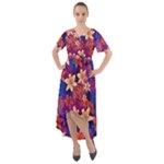 Lilies and palm leaves pattern Front Wrap High Low Dress