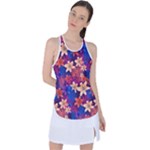 Lilies and palm leaves pattern Racer Back Mesh Tank Top