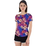 Lilies and palm leaves pattern Back Cut Out Sport Tee