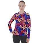 Lilies and palm leaves pattern Women s Pique Long Sleeve Tee
