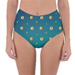 Peaches tropical pattern Reversible High-Waist Bikini Bottoms