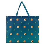 Peaches tropical pattern Zipper Large Tote Bag