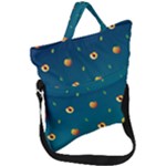 Peaches tropical pattern Fold Over Handle Tote Bag