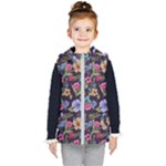 Colorful flowers pattern Kids  Hooded Puffer Vest