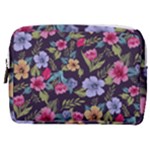 Colorful flowers pattern Make Up Pouch (Medium)