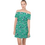 Zombie head patternn Off Shoulder Chiffon Dress